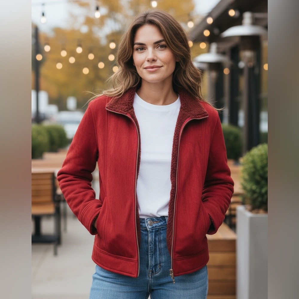 Cozy Red Teddy Jacket